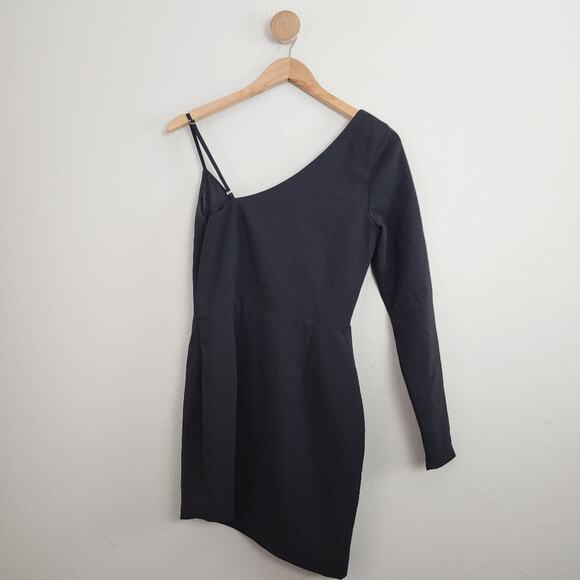 NBD Tobias Black One Shoulder Long Sleeve Cut Out Mini Dress - Picture 10 of 11